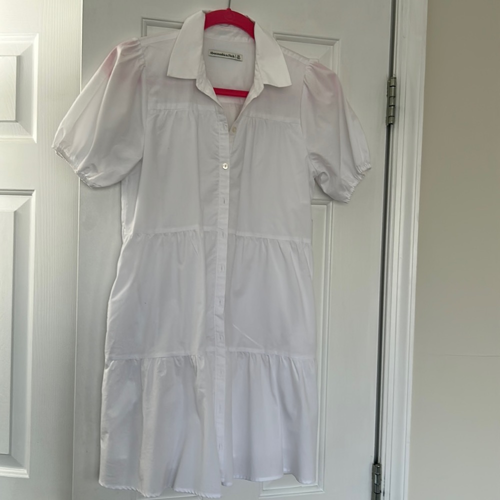 Abercrombie & Fitch White Shirt Dress with pockets